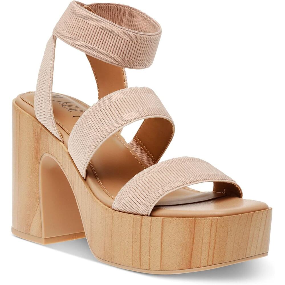 Wild Pair Women Scarlitt Ankle Strap Platform Sandals Size US 9.5M Nude Beige